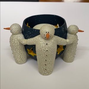 Snowman candle ceramic
